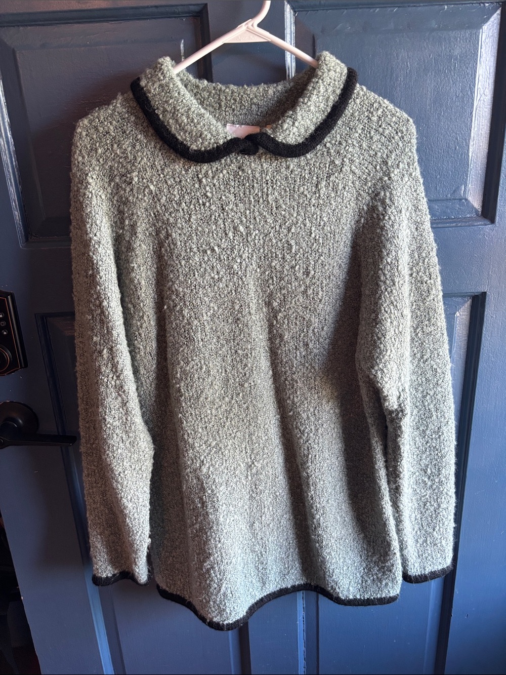 Styles To Go Cozy Textured Sweater with Peter Pan Collar